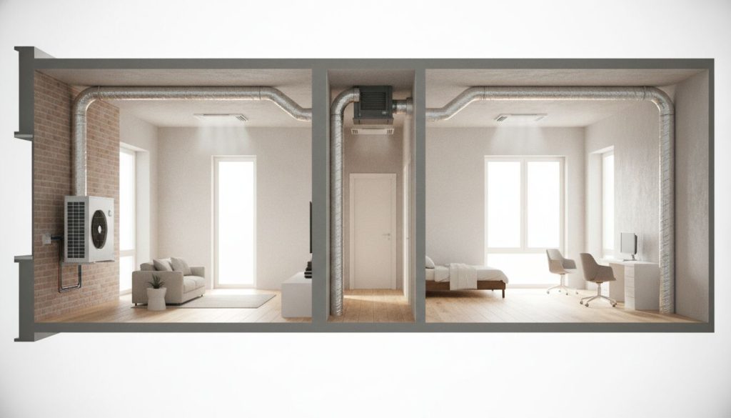 Découvrez un schéma clair et détaillé pour l'installation d'une climatisation gainable, idéal pour optimiser le confort et l'efficacité énergétique de votre intérieur.