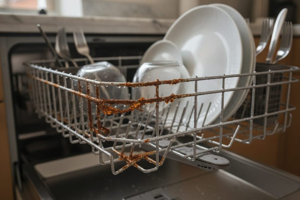 Panier lave-vaisselle rouillé : que faire ?