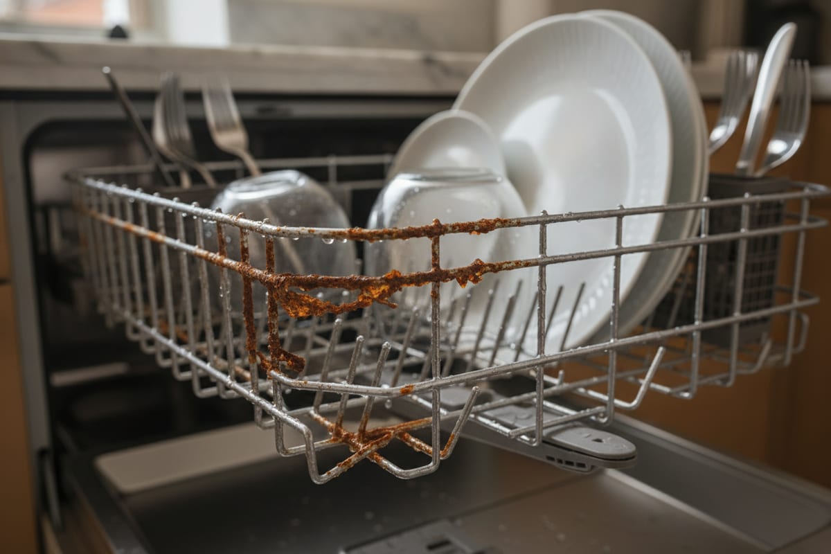 Panier lave-vaisselle rouillé : que faire ?